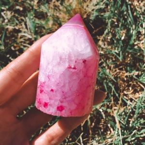 Pink Dyed Agate Tower